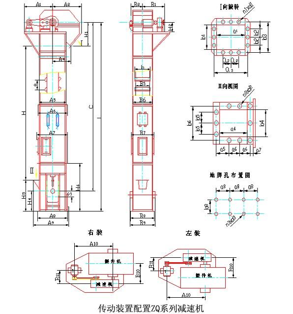 常見的TD、TH、NE斗提機(jī)標(biāo)準(zhǔn)地腳孔參數(shù)